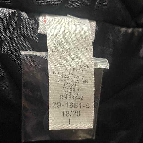 NWT Woman Within Arctic Parka Coat Black 18/20 3M Thinsulate Faux Fur Hood Long - Picture 7 of 8